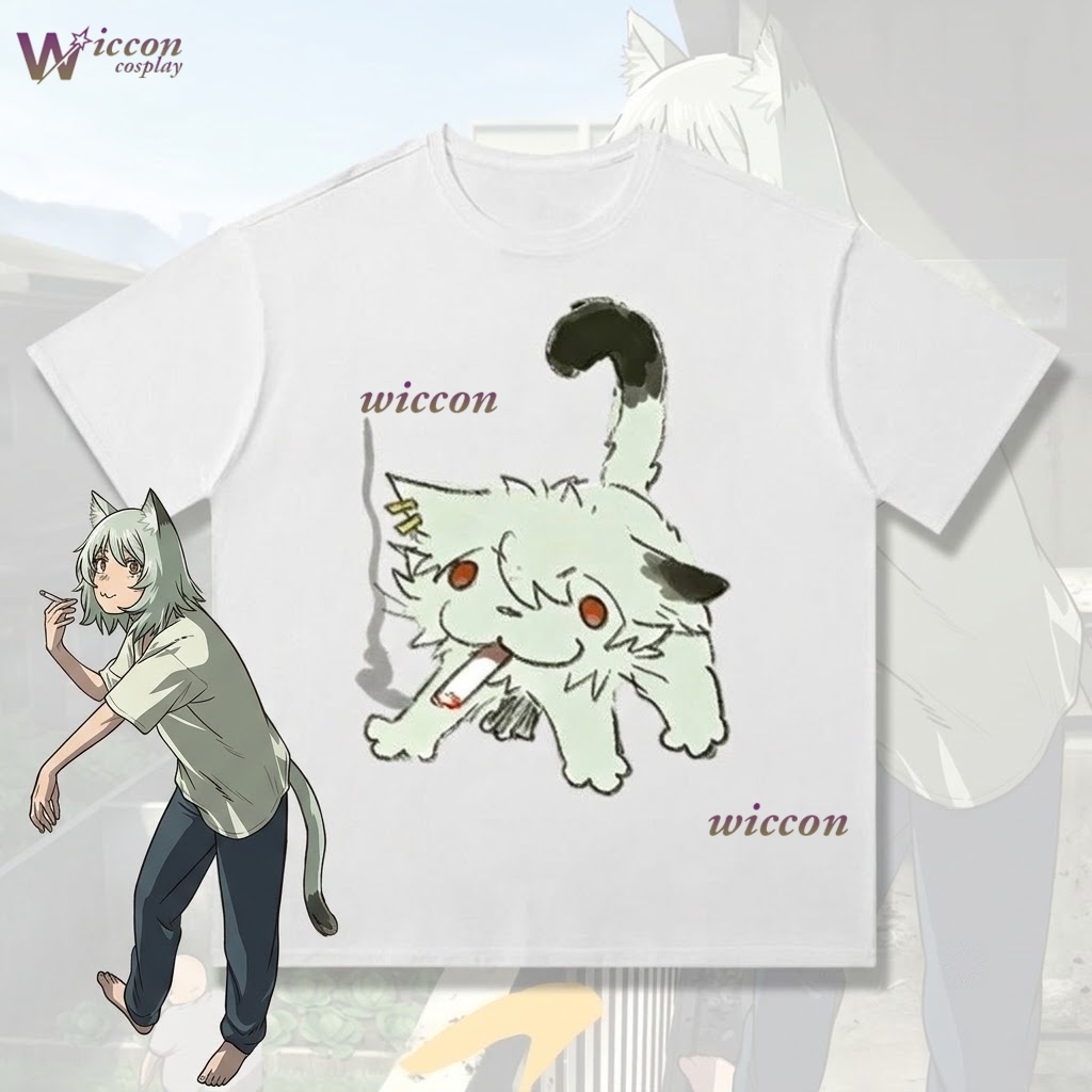Anime Merchandise T-Shirts - YesOk Chainsmoker Cat Yaniko Satou Cute