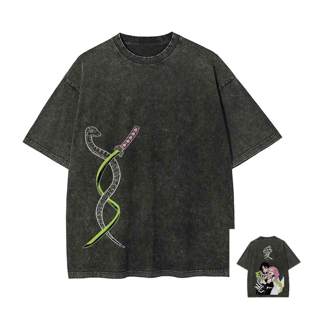 Anime Merchandise Store Japan - Kimetsu No Yaiba Washed T-Shirt Anime