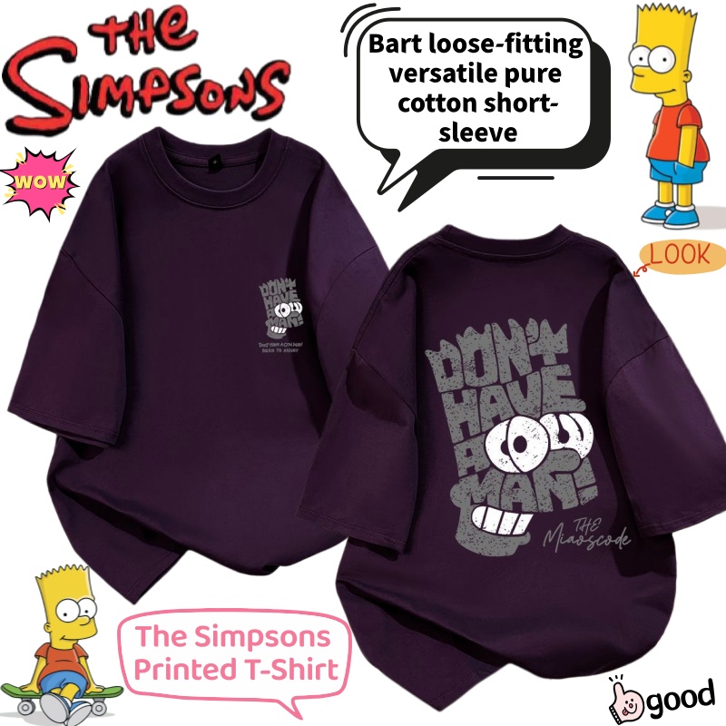Anime Merchandise T-Shirts - The Simpsons Bart Cartoon Summer Loose