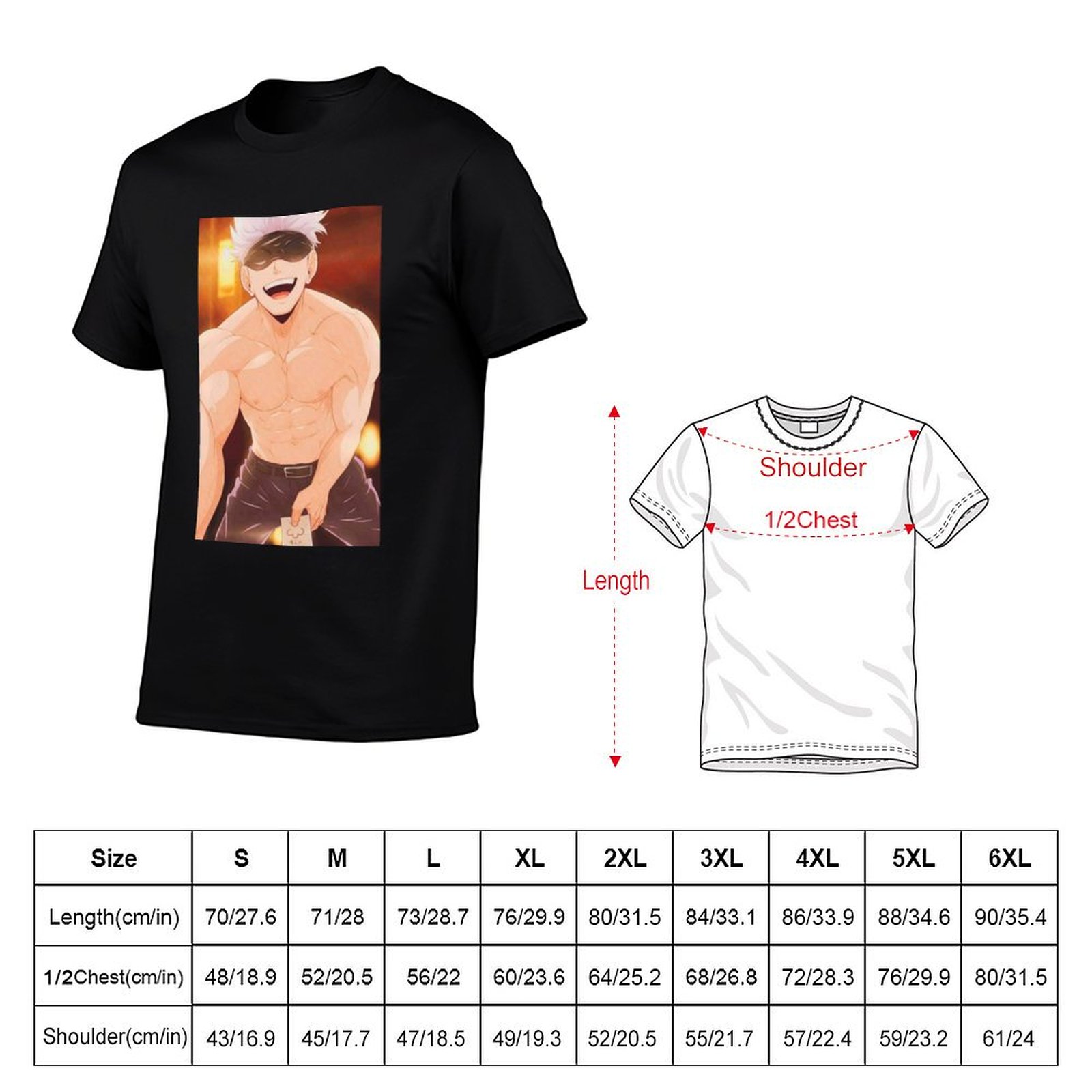 Gojo Satoru Merchandise T-Shir - Anime Merchandise T-Shirts ulasan dan harga