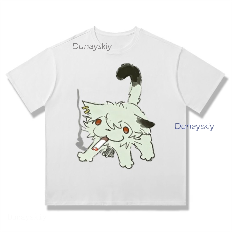 YesOk Chainsmoker Cat Yaniko S - Anime Merchandise T-Shirts ulasan dan harga