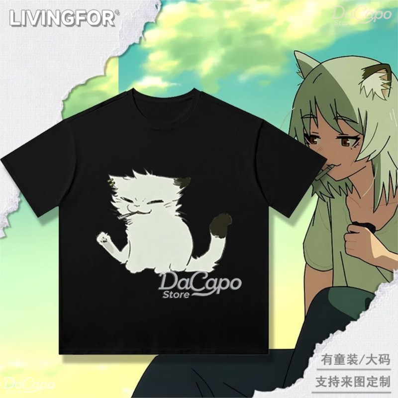 Chainsmoker Cat Yaniko Satou C - Anime Merchandise T-Shirts ulasan dan harga