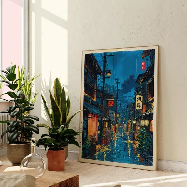 Japanese Tokyo Teahouse Cartoo - Anime Poster Print ulasan dan harga