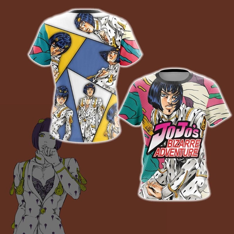 2026 New JOJO Golden Wind Brun - Anime Merchandise T-Shirts ulasan dan harga